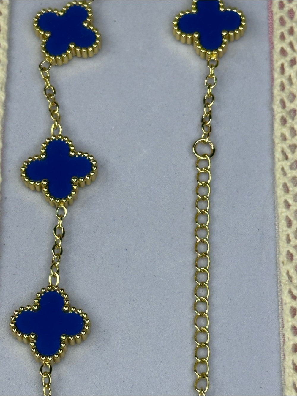Delicate Blue Clover Link Bracelet - Women's Accessories - Picture 2 of 5
